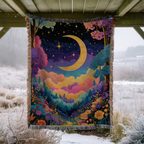 Multicolor Forest Celestial Crescent Moon - PoeticWovens
