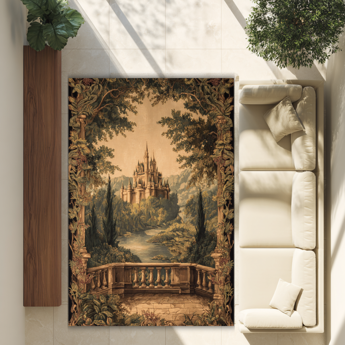 Vintage Castle Medieval Rug - PoeticWovens