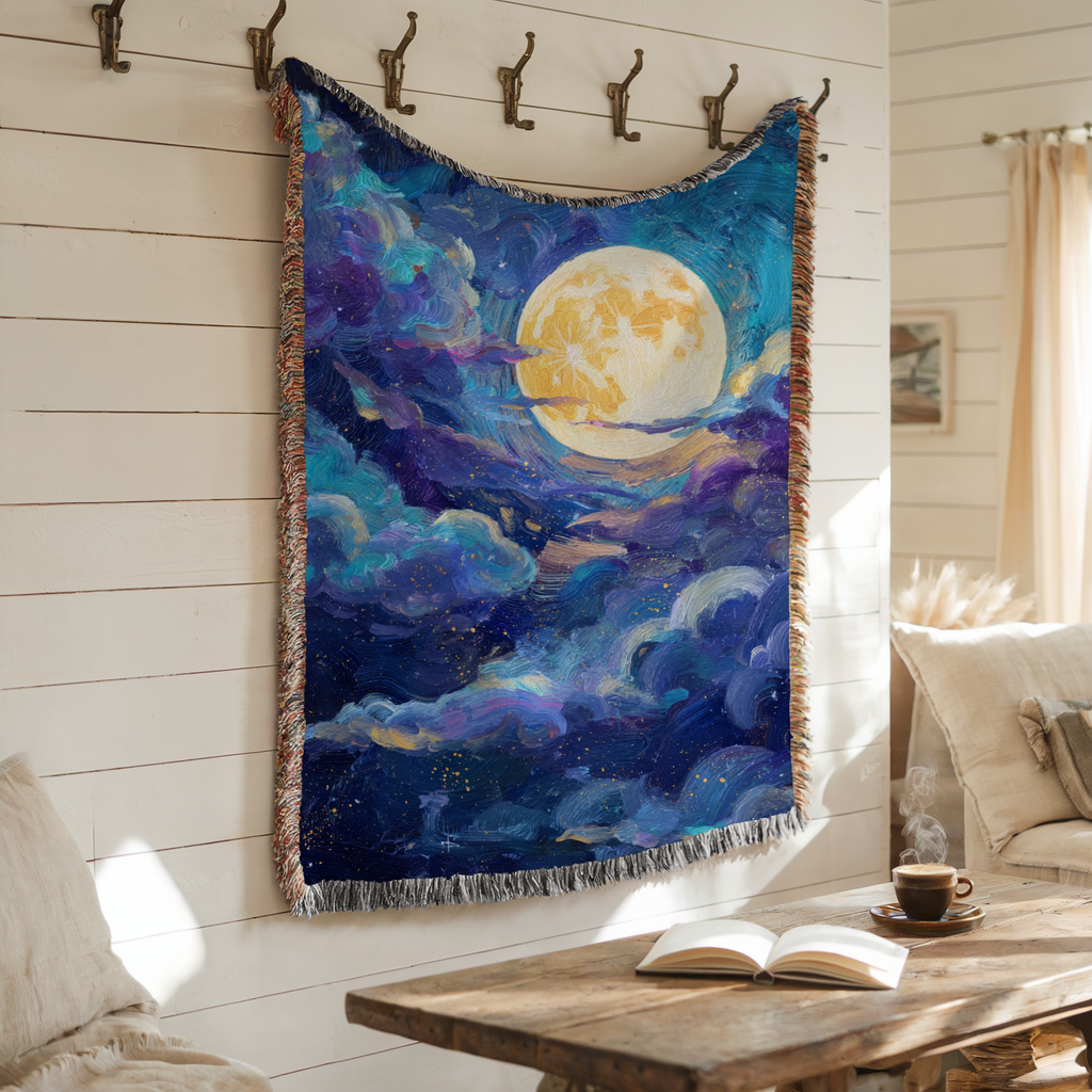 Moonlit Cloudy Sky - PoeticWovens
