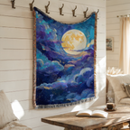 Moonlit Cloudy Sky - PoeticWovens