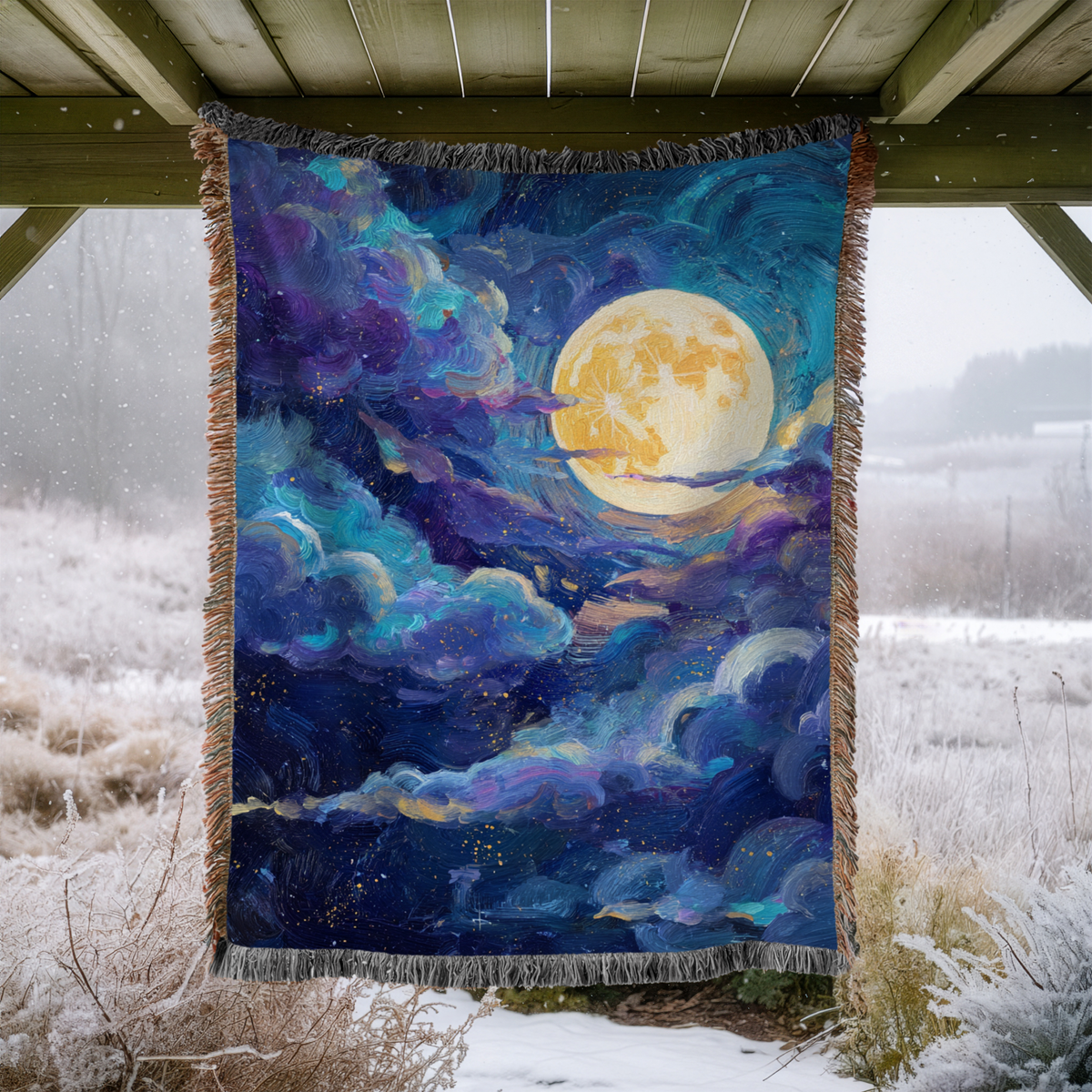 Moonlit Cloudy Sky - PoeticWovens