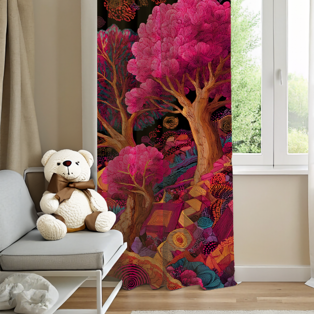 Vibrant Pink Fantasy Single Panel - PoeticWovens