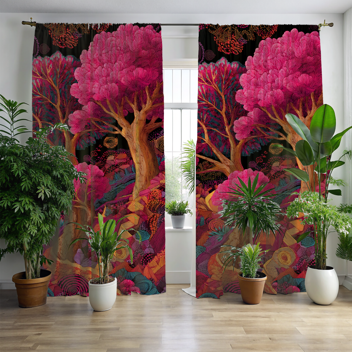 Vibrant Pink Fantasy Single Panel - PoeticWovens
