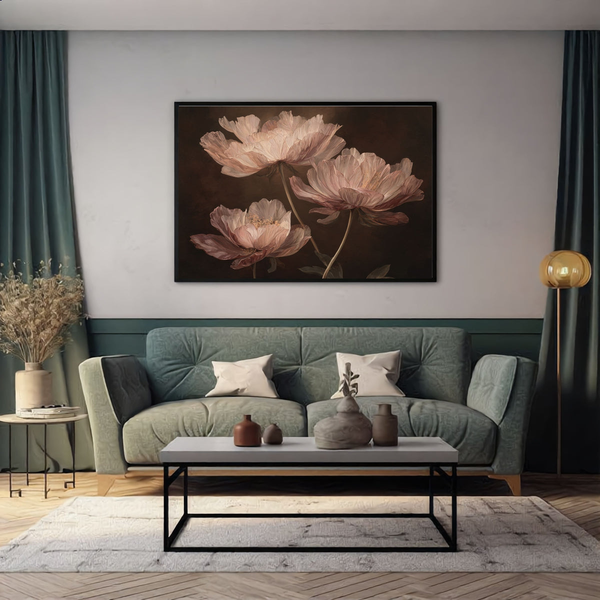 Blush Peony Flowers - PoeticWovens