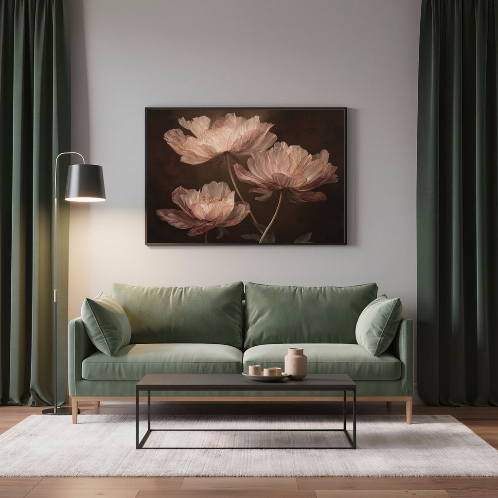Blush Peony Flowers - PoeticWovens