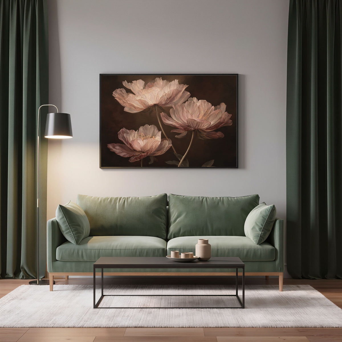 Blush Peony Flowers - PoeticWovens
