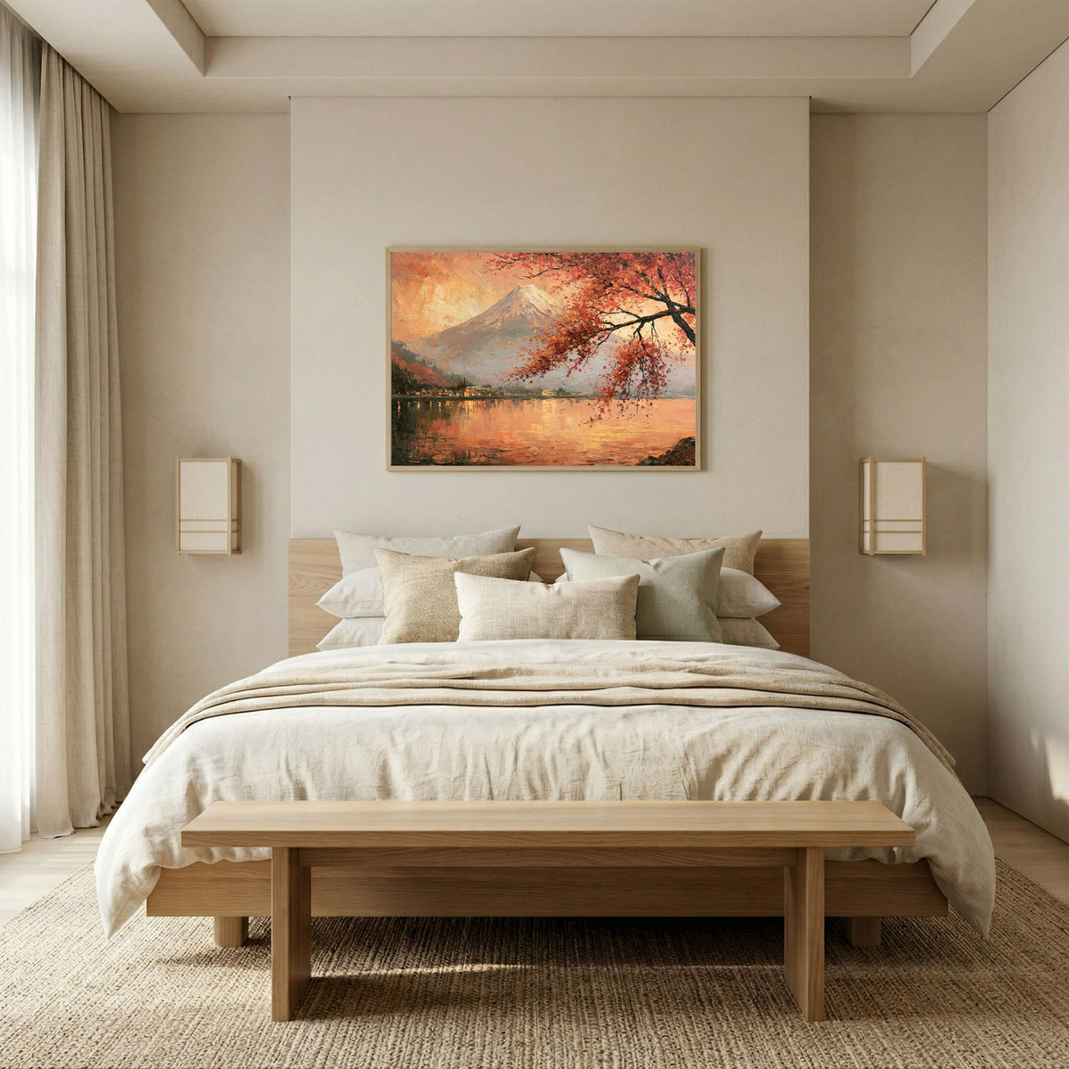 Vintage Mount Fuji Oil Painting - PoeticWovens