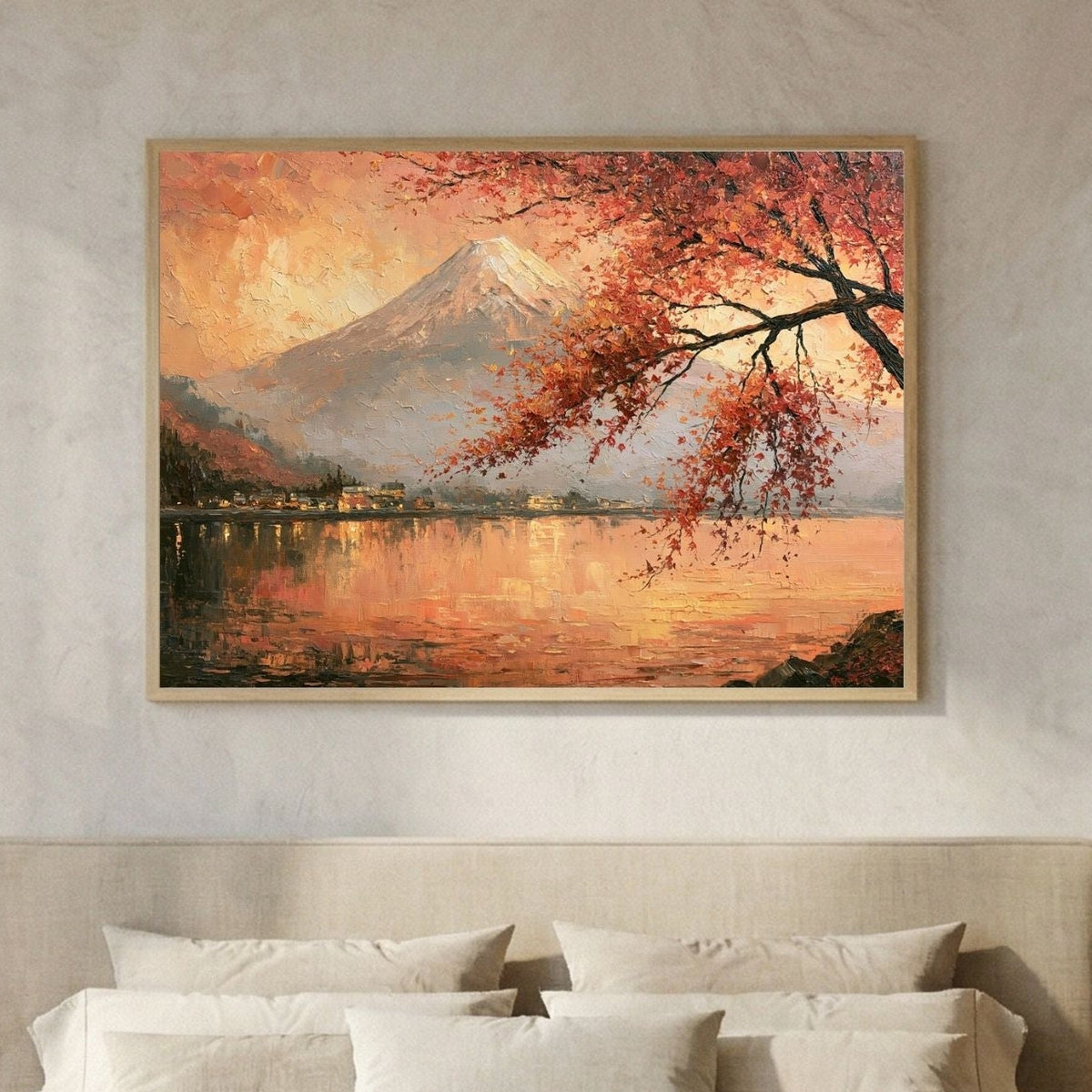 Vintage Mount Fuji Oil Painting - PoeticWovens