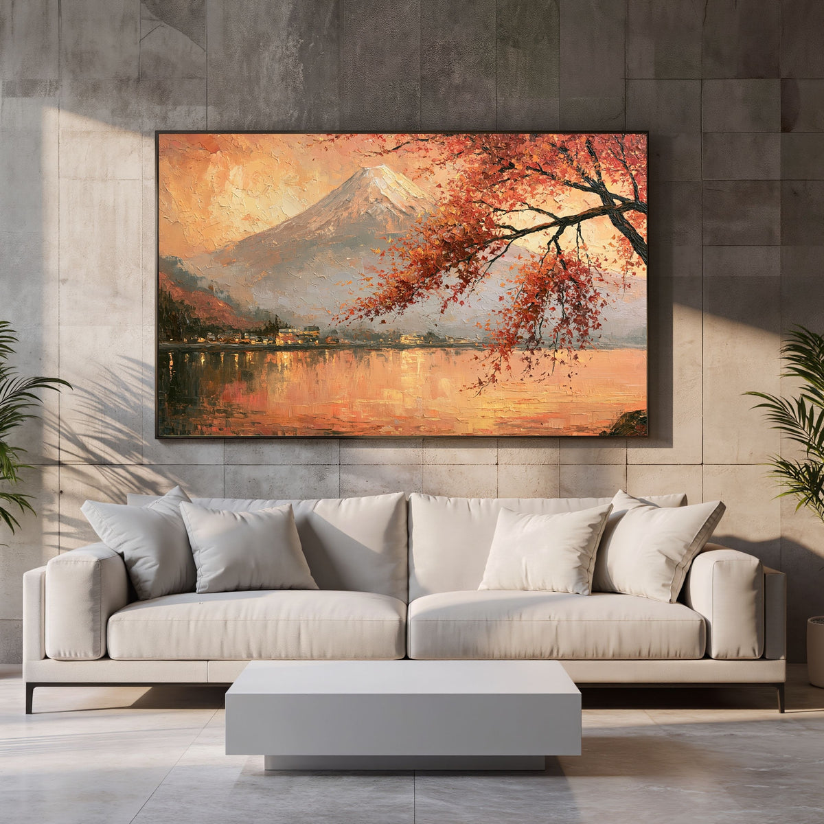 Vintage Mount Fuji Oil Painting - PoeticWovens