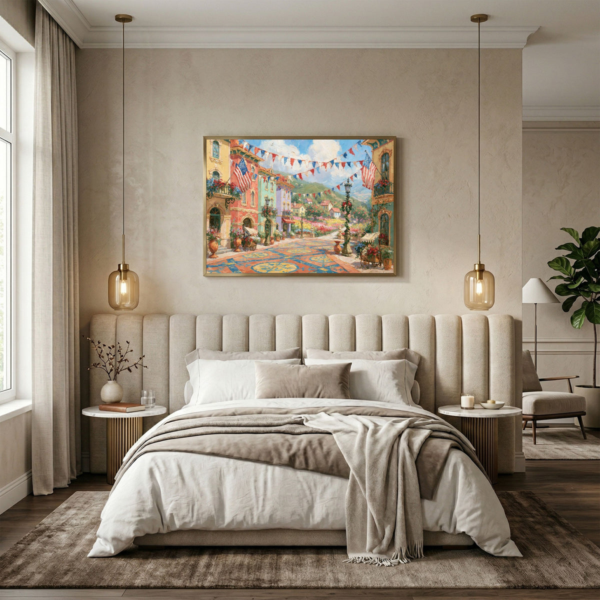 Vintage Patriotic USA Painting - PoeticWovens