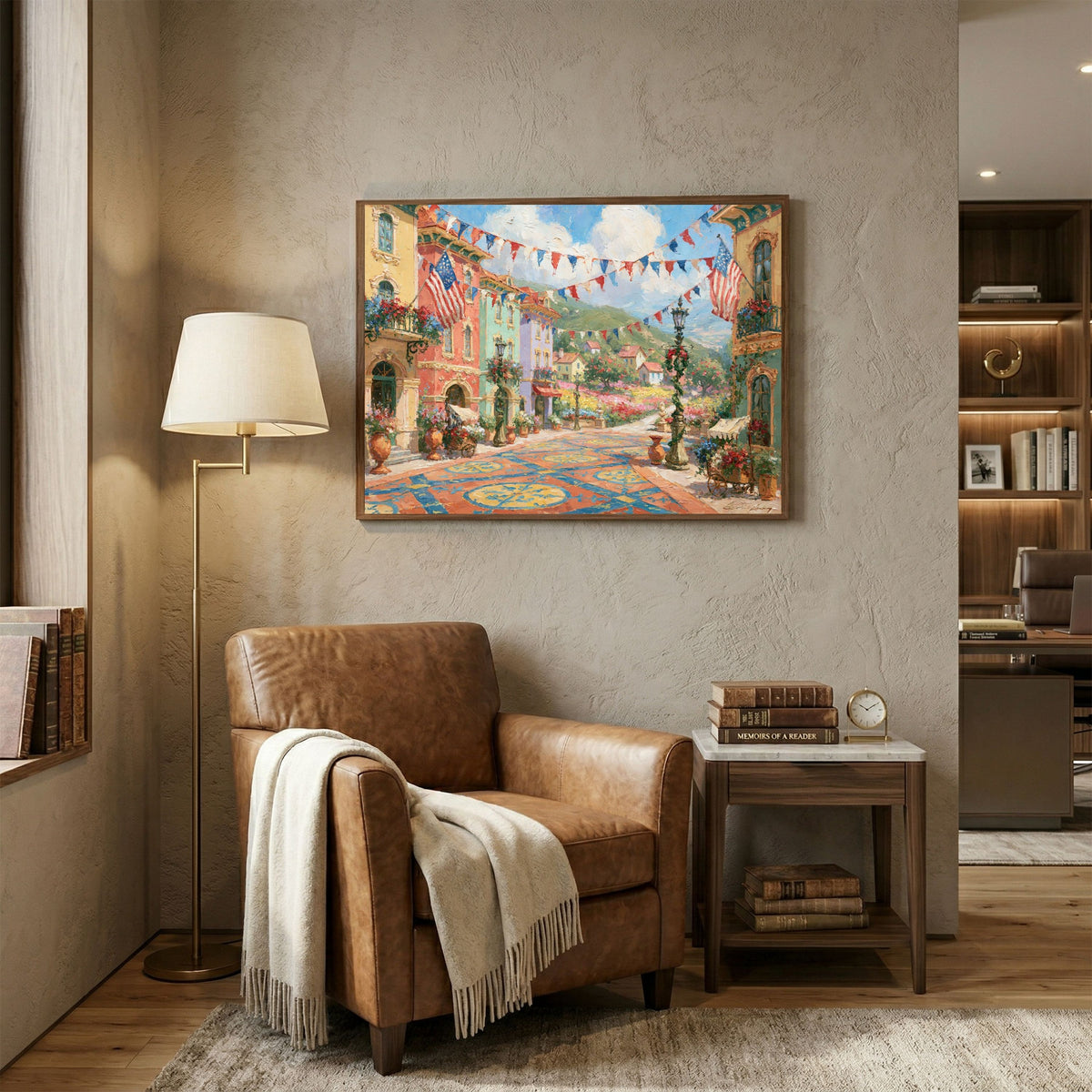 Vintage Patriotic USA Painting - PoeticWovens