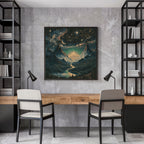Celestial Cosmic View Square Framed Canvas - PoeticWovens