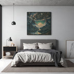 Celestial Cosmic View Square Framed Canvas - PoeticWovens