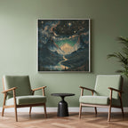 Celestial Cosmic View Square Framed Canvas - PoeticWovens