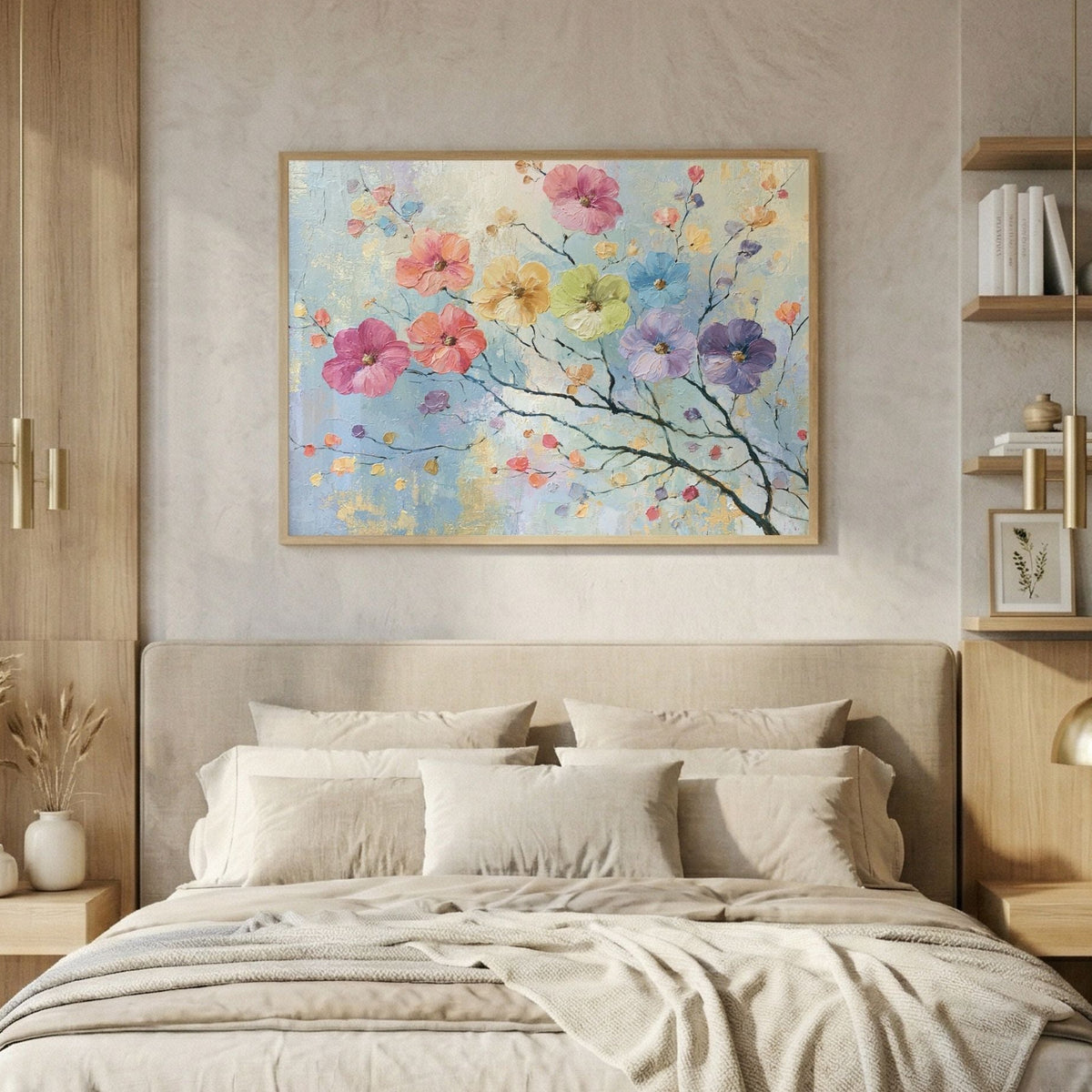 Colorful Floral Painting - PoeticWovens