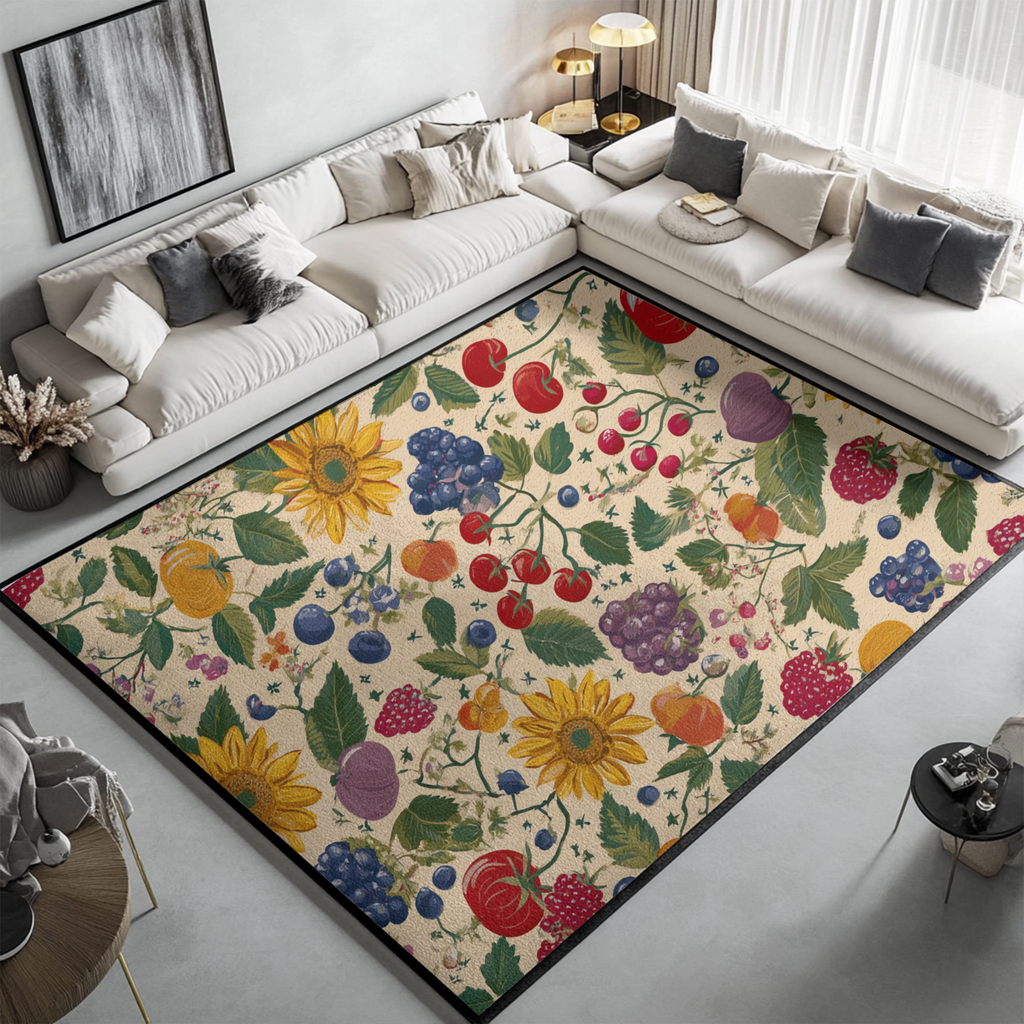 Sunflower & Berry Floral - PoeticWovens