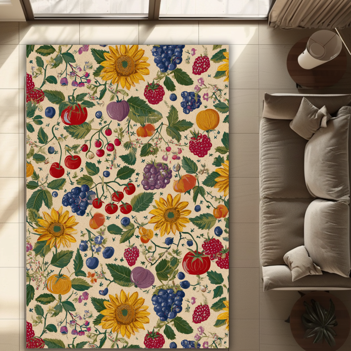 Sunflower & Berry Floral - PoeticWovens