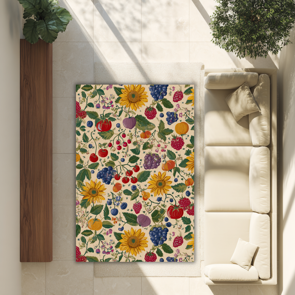 Sunflower & Berry Floral - PoeticWovens