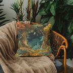 Crescent Moon Forest Pillow - PoeticWovens