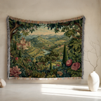 Vintage Greenscape Landscape Woven Blanket - PoeticWovens