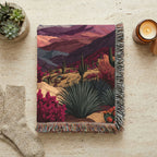 Desert Pretty Sunset Landscape Woven Blanket - PoeticWovens
