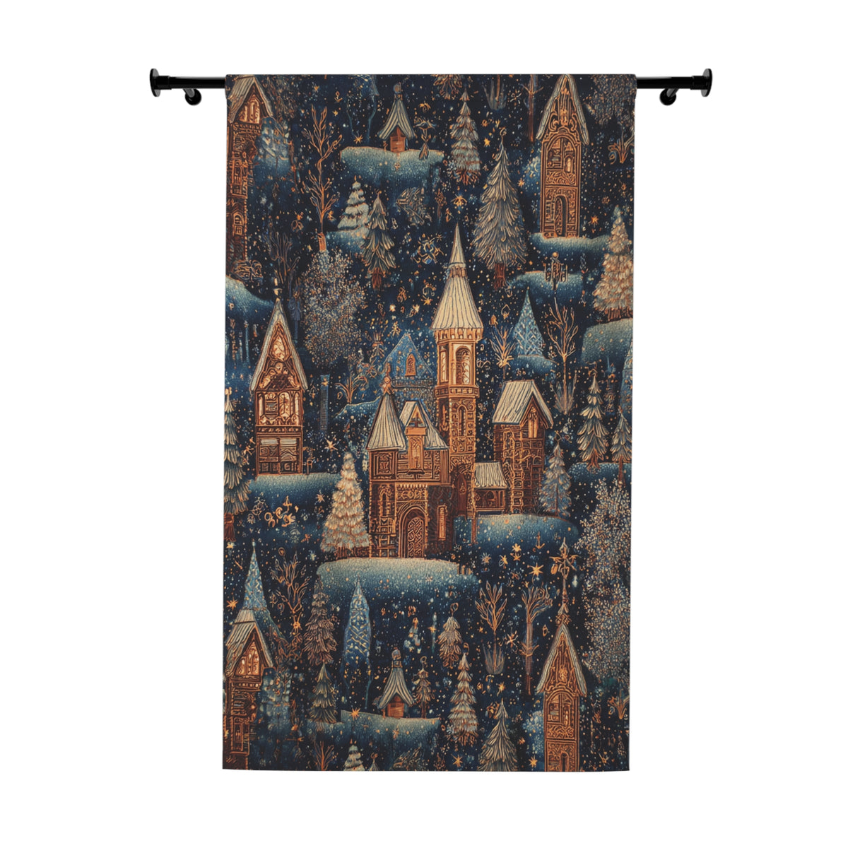 Snowy Village Pattern - PoeticWovens
