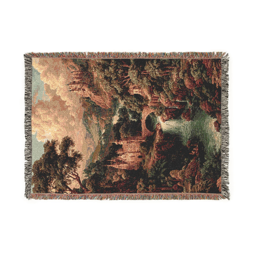 Abstract Earth Tone View Woven Blanket - PoeticWovens