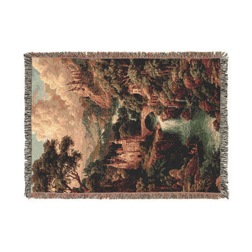 Abstract Earth Tone View Woven Blanket - PoeticWovens
