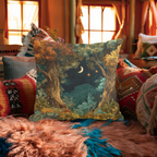 Crescent Moon Forest Pillow - PoeticWovens