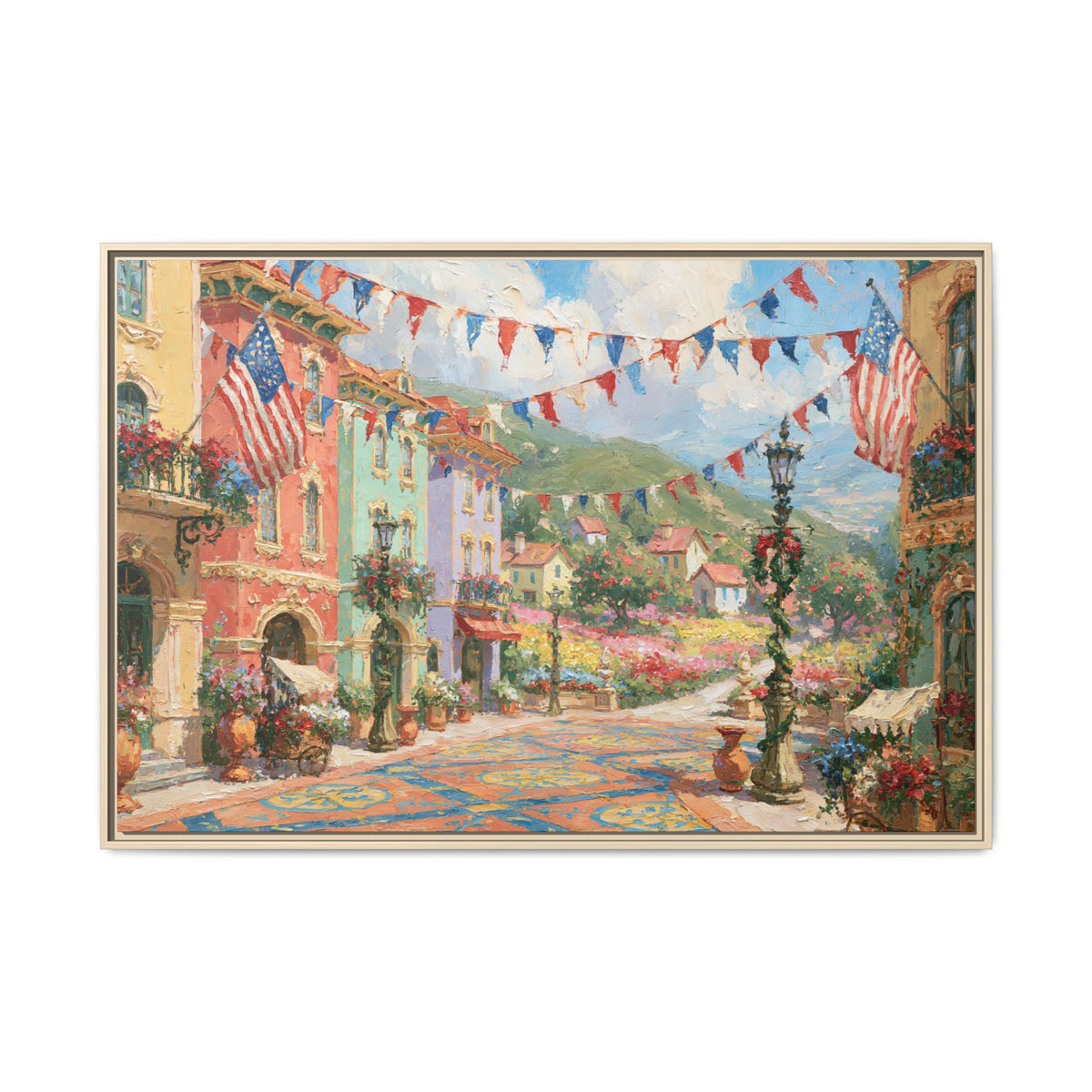 Vintage Patriotic USA Painting - PoeticWovens