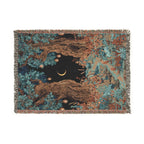 Golden Moon NIght Sky Woven Blanket - PoeticWovens