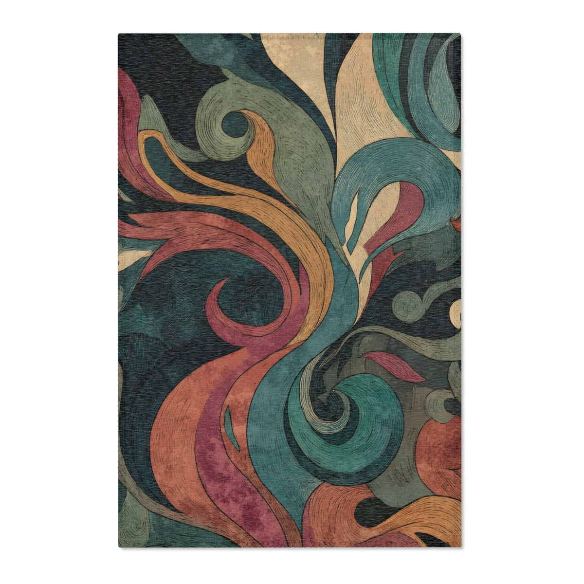 Abstract Multicolor Curved - PoeticWovens