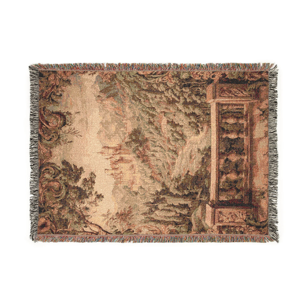 Vintage Mountain Landscape Woven Blanket - PoeticWovens