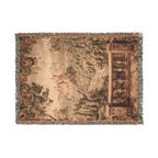 Vintage Mountain Landscape Woven Blanket - PoeticWovens