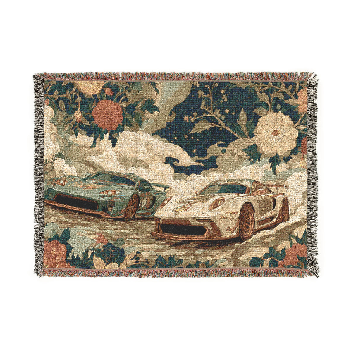 Retro Racing Cars Woven Blanket - PoeticWovens