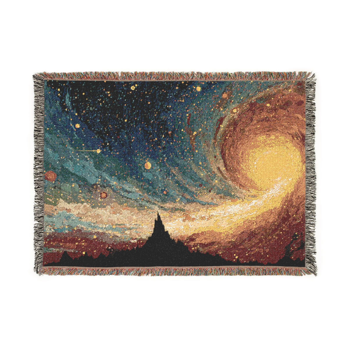 Night Sky Swirl Abstracto Woven Blanket - PoeticWovens