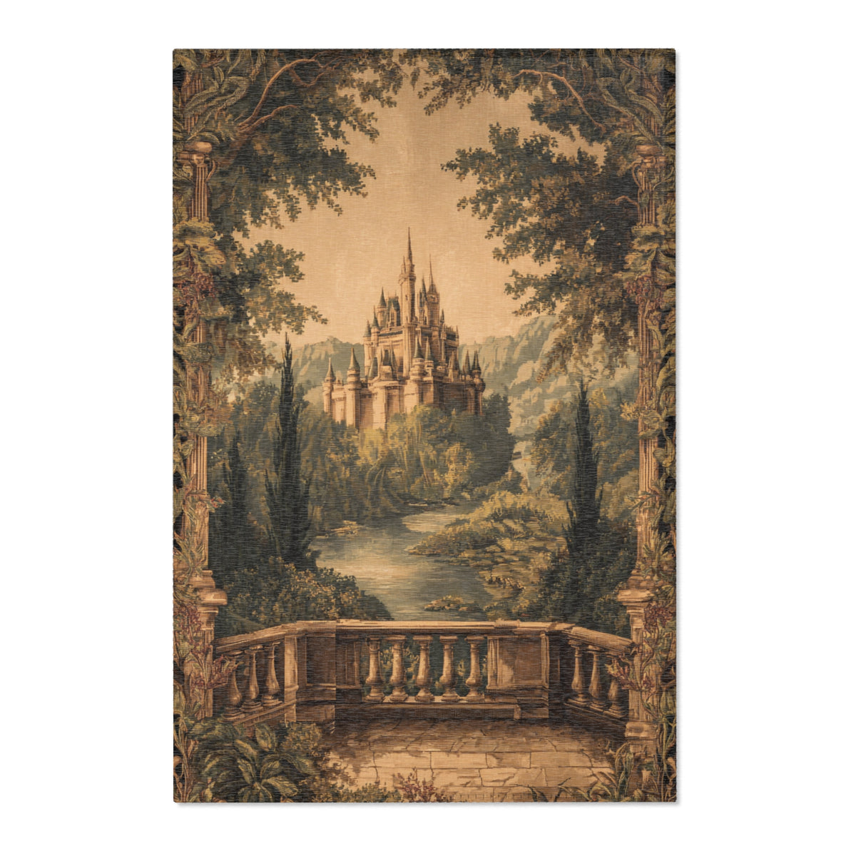 Vintage Castle Medieval Rug - PoeticWovens