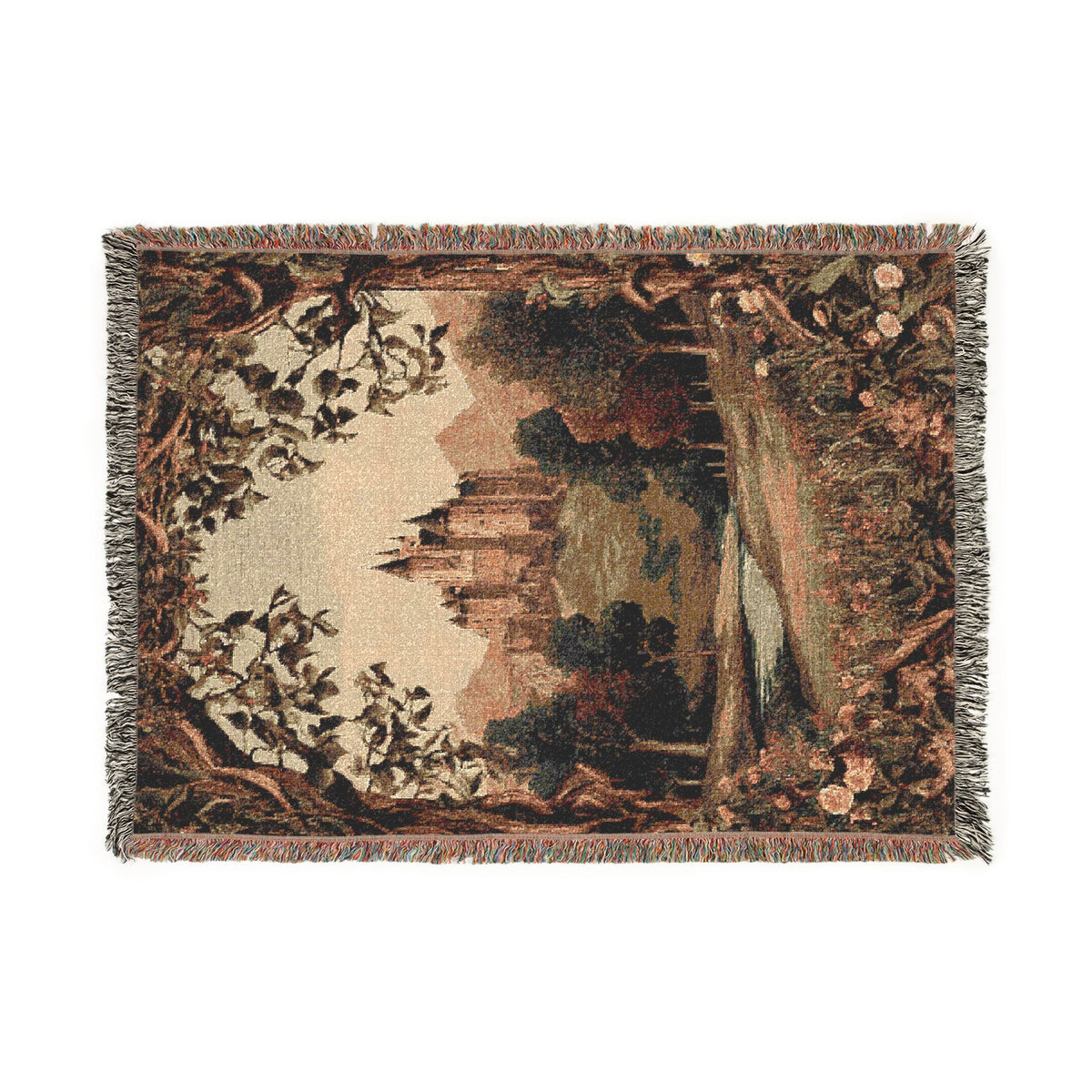 Vintage Castle Tapestry Woven Blanket - PoeticWovens