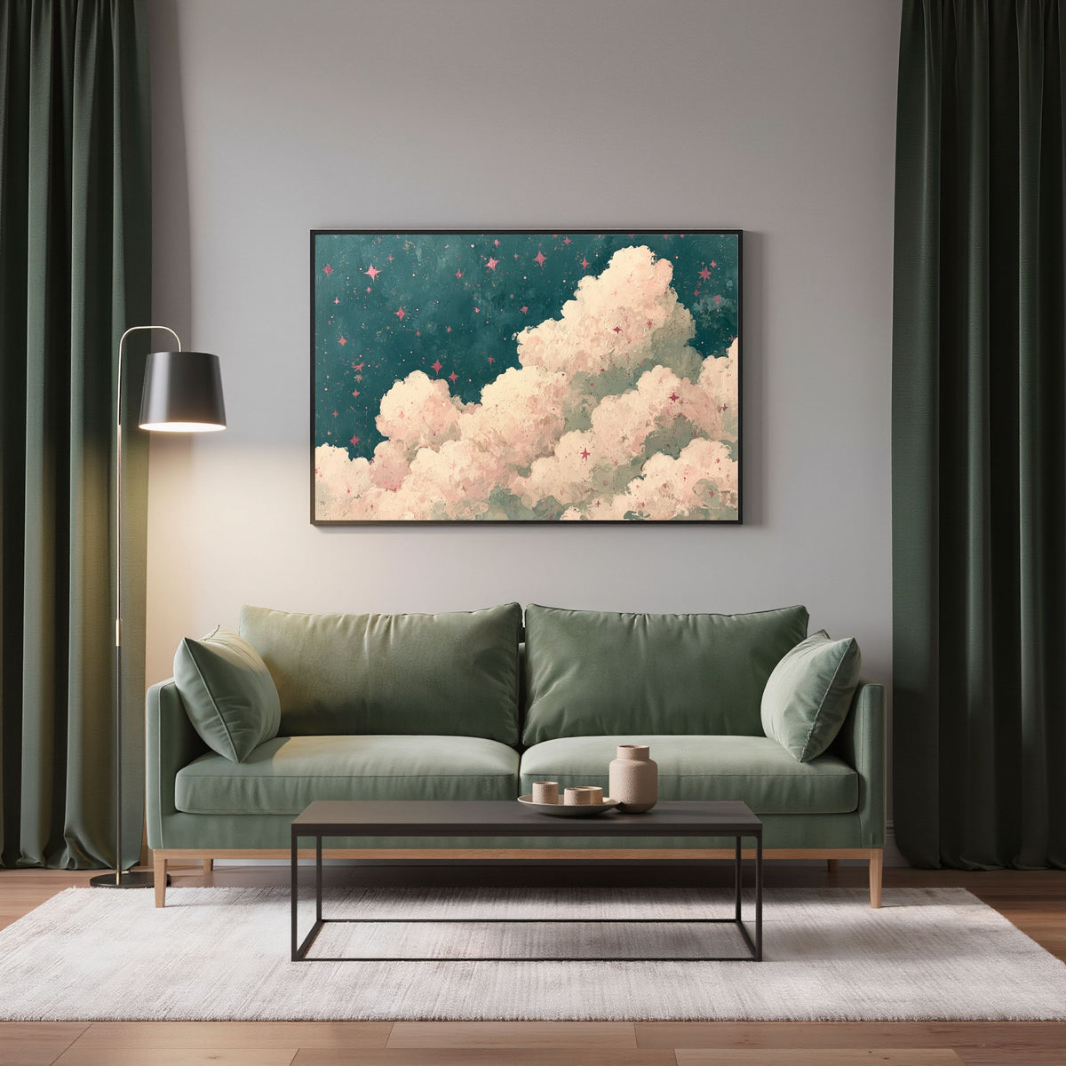 Starry Cloudy Sky Wall Art - PoeticWovens