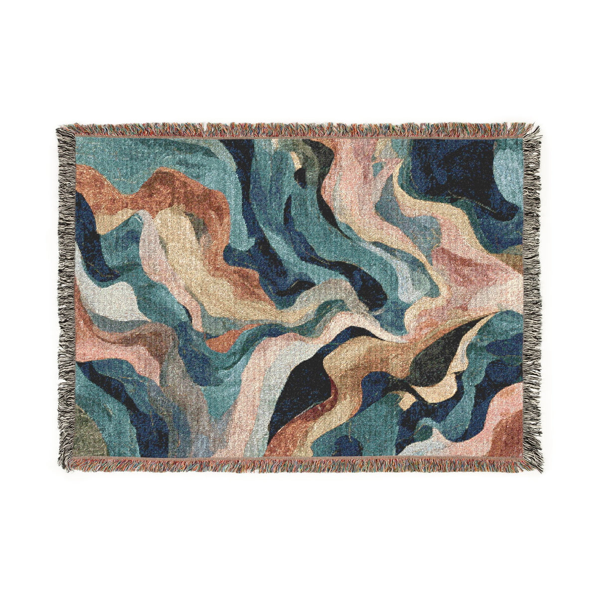 Abstract Marble Swirl Woven Blanket - PoeticWovens