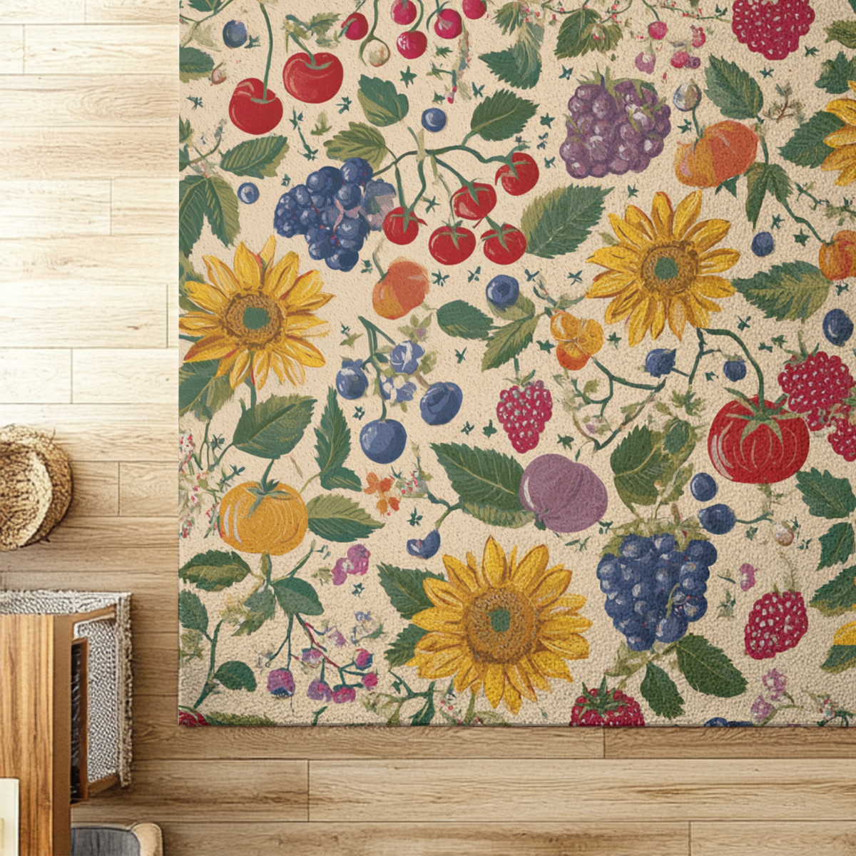 Sunflower & Berry Floral - PoeticWovens