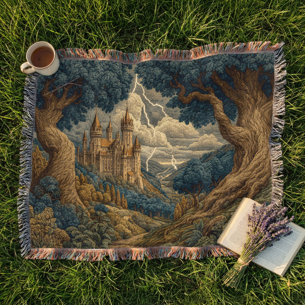 Enchanted Medieval Castle Landscape - PoeticWovens