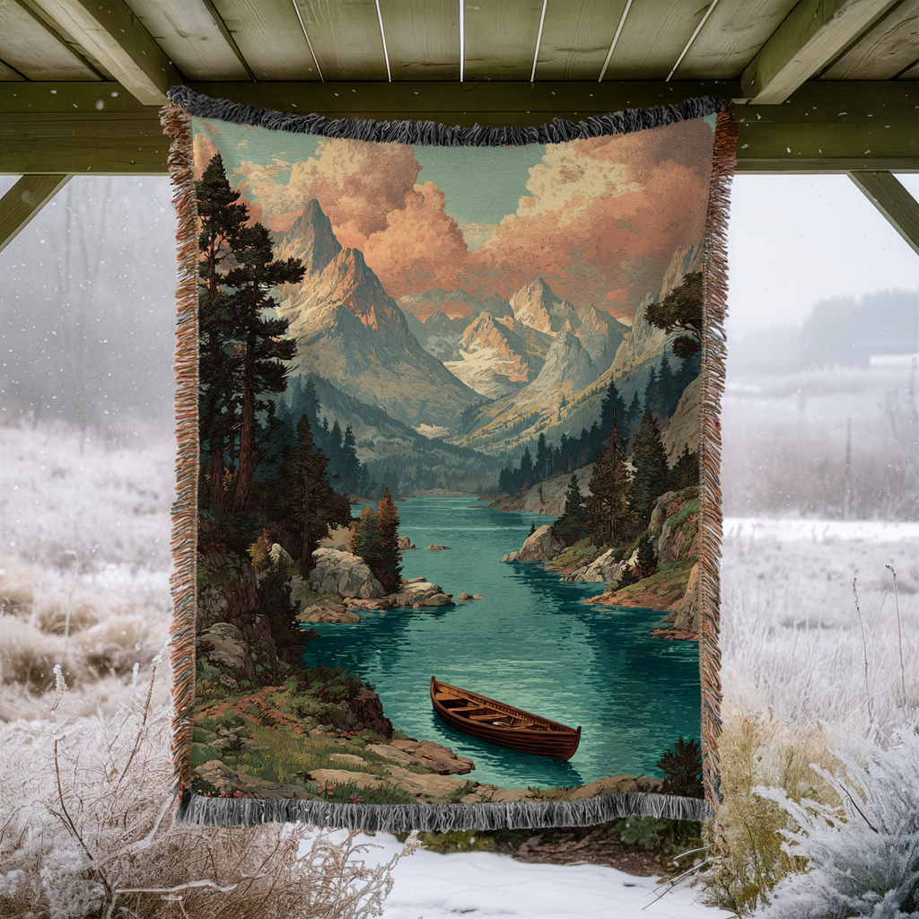 Surreal Ocean Dreamscape Woven Blanket - PoeticWovens