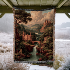 Abstract Earth Tone View Woven Blanket - PoeticWovens