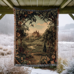 Vintage Cottage Forest Path Woven Blanket - PoeticWovens