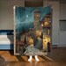 Starry Blue Night Sky Village Woven Blanket - PoeticWovens