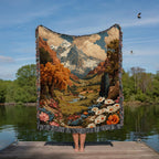 Vintage Landscape Colorful Natural Scene Woven Blanket - PoeticWovens