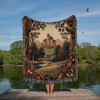 Vintage Castle Tapestry Woven Blanket - PoeticWovens