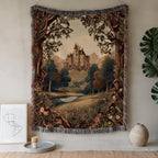Vintage Castle Tapestry Woven Blanket - PoeticWovens