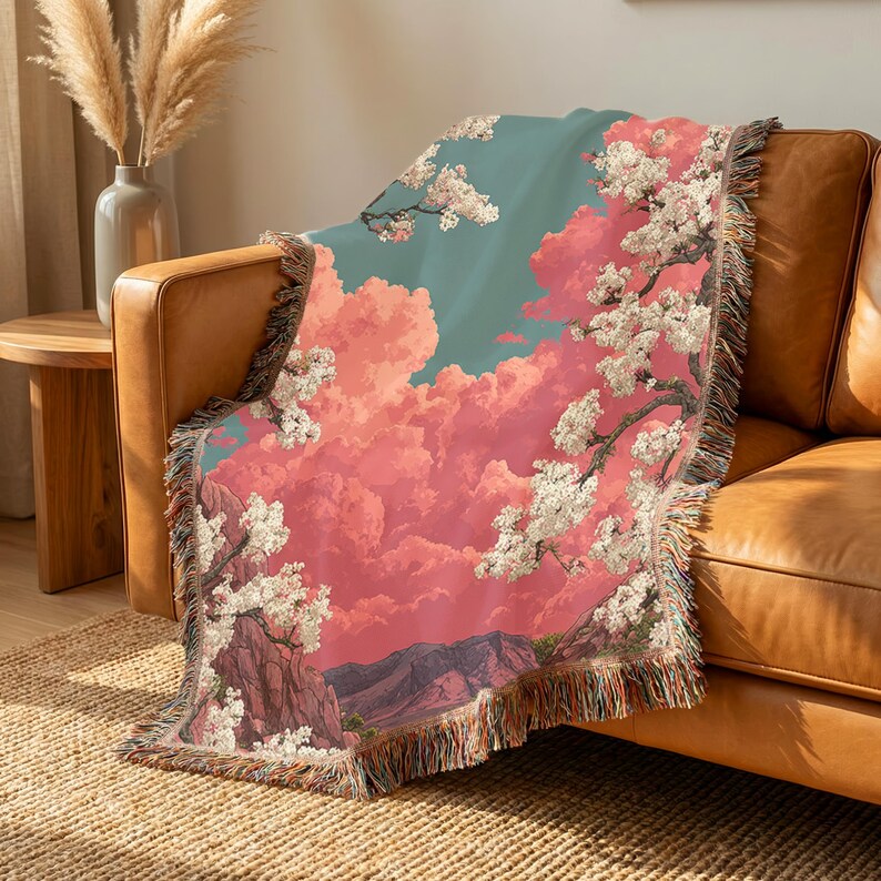 Floral Tapestry Woven Blanket - PoeticWovens
